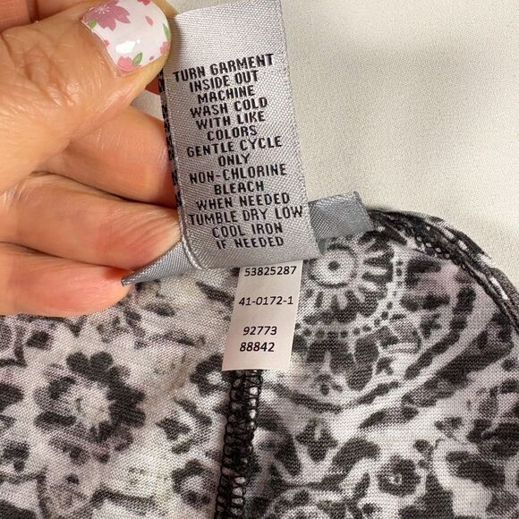 Catherines Top 3x Layered Soft Geometric Boho Artsy Coastal Relaxed Lightweight - Picture 4 of 7